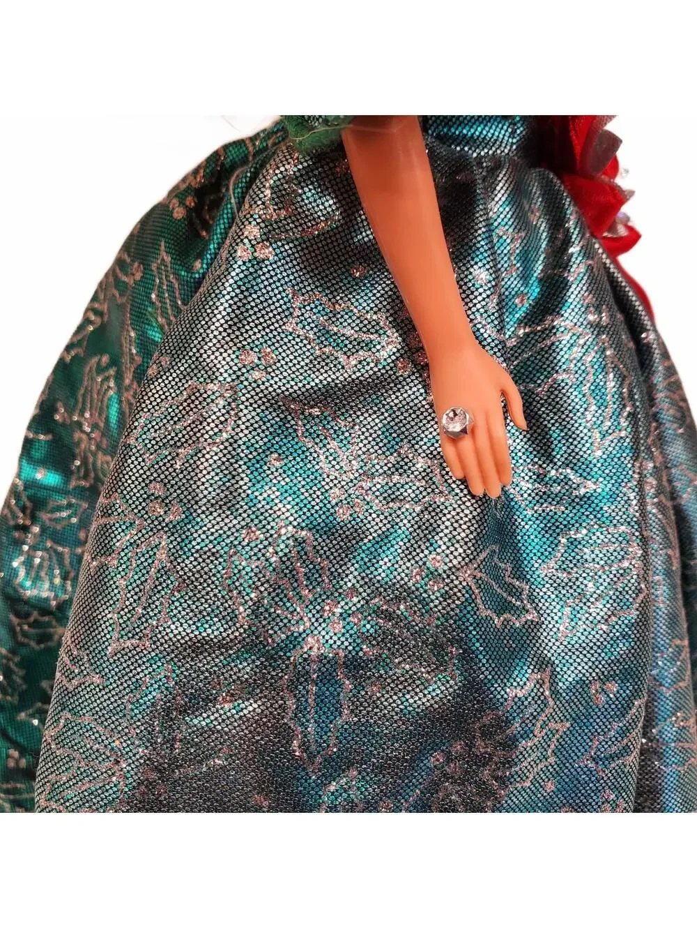 Vintage Barbie Christmas Holiday Fashion Doll Teal Holiday Gown Blonde Hair